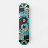 Symbool blauw en zwart Yin Yang Skateboard (Voorkant)