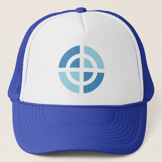 Symbool blauw kruis trucker pet (Voorkant)