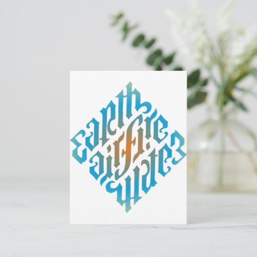 Symbool blauw lichtminati briefkaart (Staand voorkant)