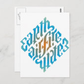 Symbool blauw lichtminati briefkaart (Voorkant / Achterkant)