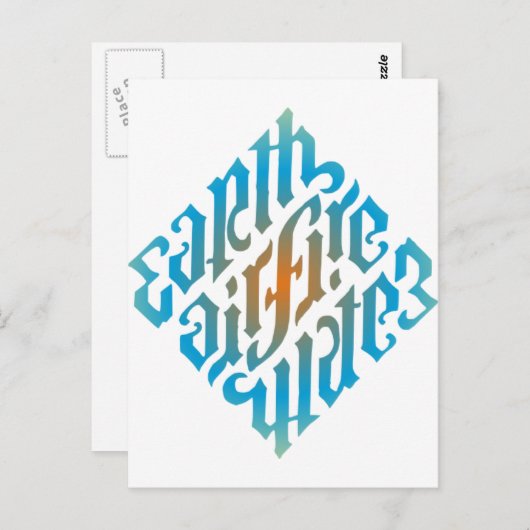 Symbool blauw lichtminati briefkaart (Voorkant / Achterkant)