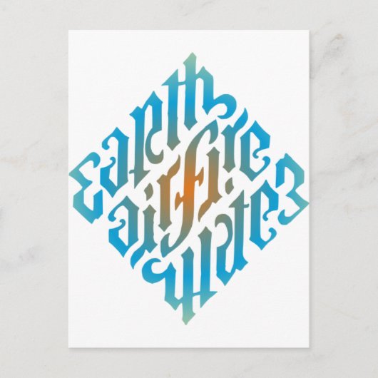 Symbool blauw lichtminati briefkaart (Voorkant)