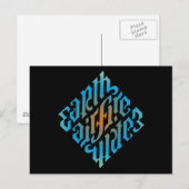 Symbool blauw lichtminati briefkaart (Voorkant / Achterkant)