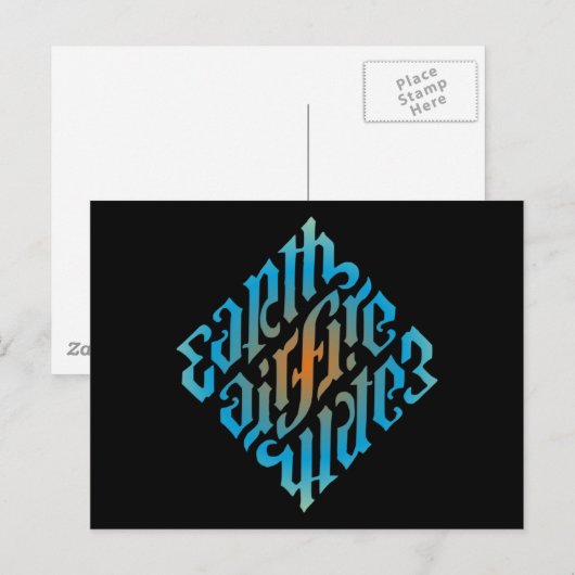 Symbool blauw lichtminati briefkaart (Voorkant / Achterkant)