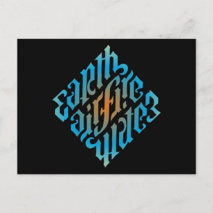 Symbool blauw lichtminati briefkaart