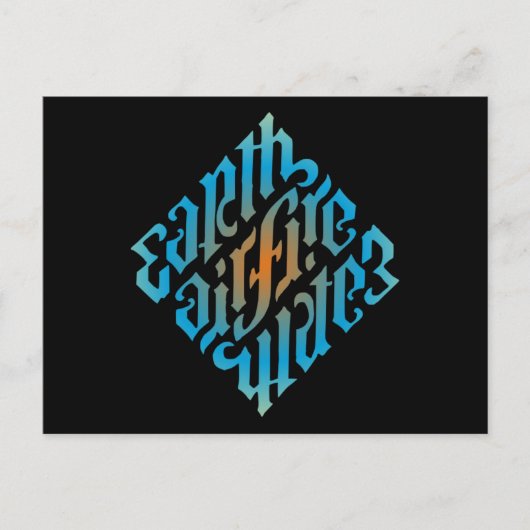 Symbool blauw lichtminati briefkaart (Voorkant)