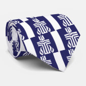 symbool-blauwwit stropdas (Opgerold)