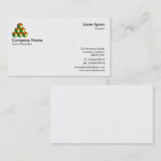 Symbool blokkeert/Logo - wit Visitekaartje (Voorkant / Achterkant)