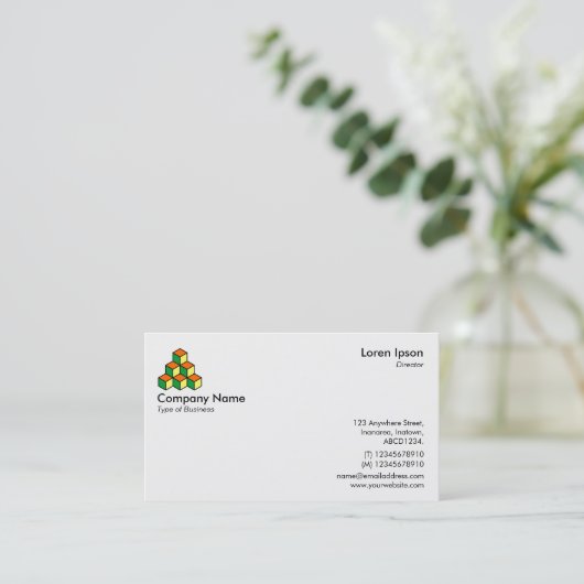 Symbool blokkeert/Logo - wit Visitekaartje (Staand voorkant)