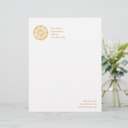 symbool boeddhisme gepersonaliseerd briefhoofd (Staand voorkant)