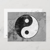 Symbool-Briefkaart met verdringing Yin Yang Briefkaart (Voorkant / Achterkant)