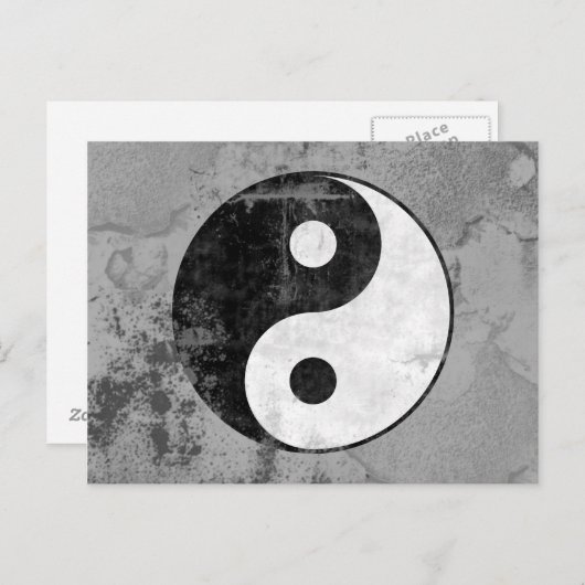 Symbool-Briefkaart met verdringing Yin Yang Briefkaart (Voorkant / Achterkant)