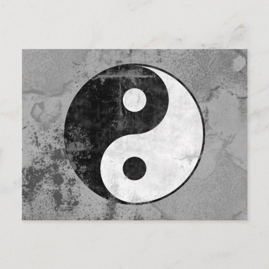 Symbool-Briefkaart met verdringing Yin Yang Briefkaart (Voorkant)