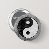 Symbool-Button met verdringing Yin Yang Ronde Button 5,7 Cm (Voorkant /achterkant)