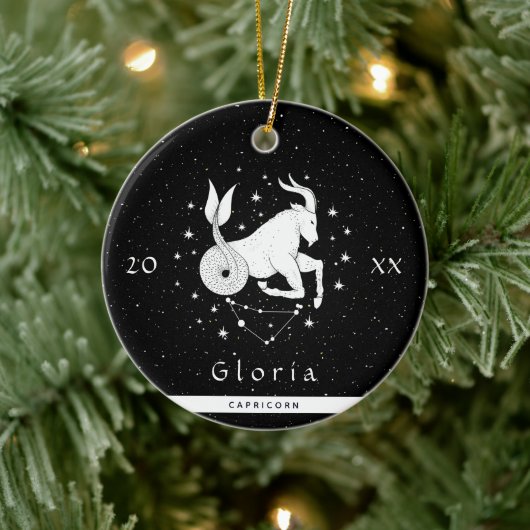 Symbool Capricorn Zodiac Sign Horoscope Keramisch Ornament (Boom)