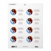 Symbool cartoon tattoo: watervuur Yin Yang Etiket (Full Sheet)