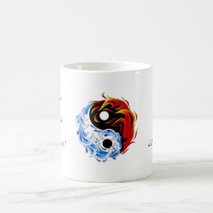 Symbool cartoon tattoo: watervuur Yin Yang Koffiemok