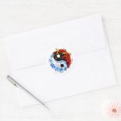 Symbool cartoon tattoo: watervuur Yin Yang Ronde Sticker (Envelop)