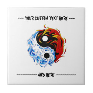 Symbool cartoon tattoo: watervuur Yin Yang Tegeltje