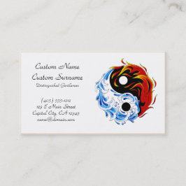 Symbool cartoon tattoo: watervuur Yin Yang Visitekaartje