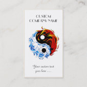 Symbool cartoon tattoo: watervuur Yin Yang Visitekaartje (Achterkant)