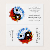 Symbool cartoon tattoo: watervuur Yin Yang Visitekaartje (Buitenkant ongevouwen)