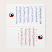 Symbool cartoon tattoo: watervuur Yin Yang Visitekaartje (Binnenkant ongevouwen)