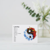 Symbool cartoon tattoo: watervuur Yin Yang Visitekaartje (Staand voorkant)