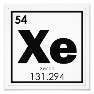 Symbool chemie-formule xenon chemisch element foto afdruk
