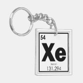Symbool chemie-formule xenon chemisch element sleutelhanger (Voorkant Links)