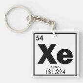 Symbool chemie-formule xenon chemisch element sleutelhanger (Voorkant)