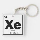 Symbool chemie-formule xenon chemisch element sleutelhanger (Achterkant)