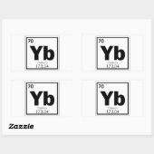 Symbool chemisch element Ytterbium Rechthoekige Sticker (Vel)