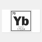 Symbool chemisch element Ytterbium Rechthoekige Sticker (Voorkant)