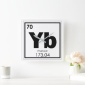 Symbool chemisch element Ytterbium Vierkante Klok (Huis)