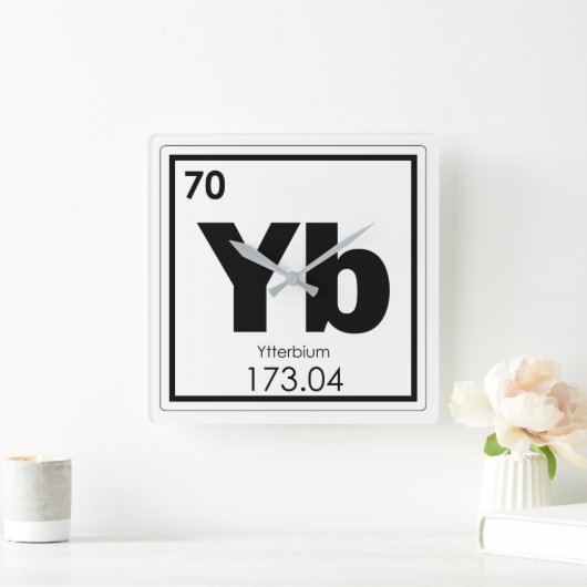 Symbool chemisch element Ytterbium Vierkante Klok (Huis)