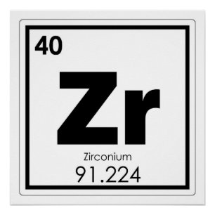 Symbool chemisch element zirkonium perfect poster