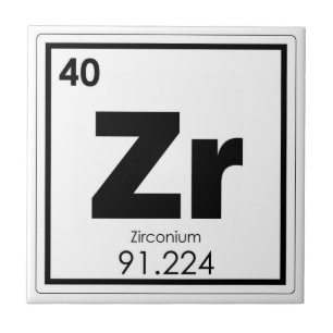 Symbool chemisch element zirkonium tegeltje
