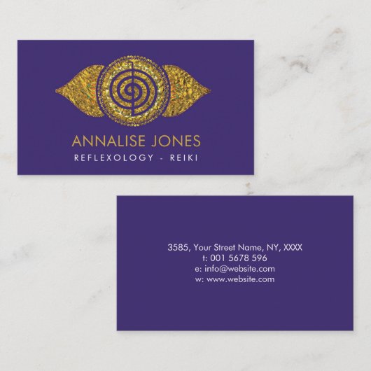 Symbool Choku Rei in Golden Lotus Visitekaartje (Voorkant / Achterkant)