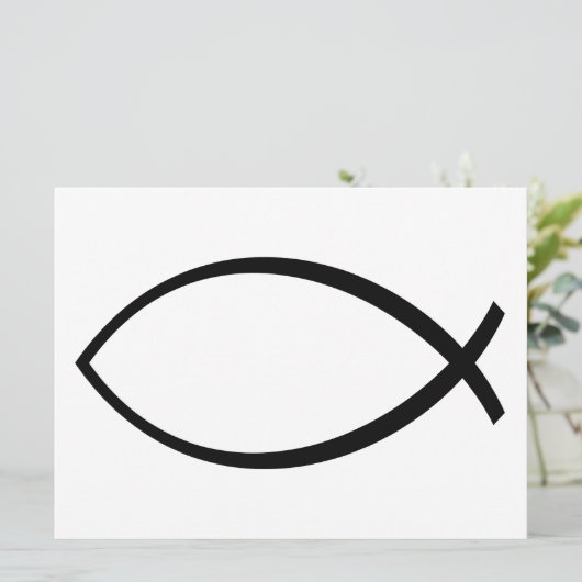 Symbool Christelijke vis (Ichthys) Kaart (Staand voorkant)