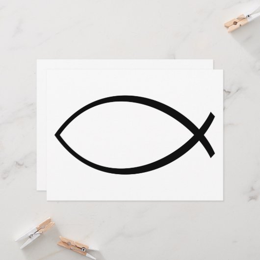 Symbool Christelijke vis (Ichthys) Kaart (Voorkant / Achterkant in situ)