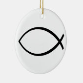 Symbool Christelijke vis (Ichthys) Keramisch Ornament (Rechts)