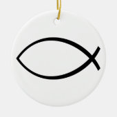Symbool Christelijke vis (Ichthys) Keramisch Ornament (Voorkant)