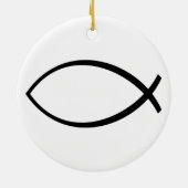Symbool Christelijke vis (Ichthys) Keramisch Ornament (Achterkant)