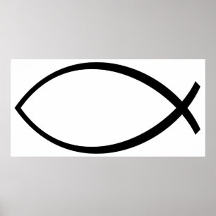 Symbool Christelijke vis (Ichthys) Poster