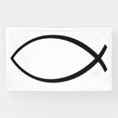 Symbool Christelijke vis (Ichthys) Spandoek (Horizontaal)