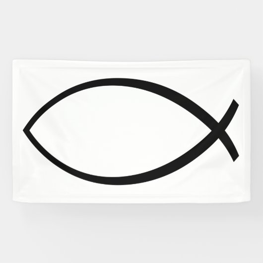 Symbool Christelijke vis (Ichthys) Spandoek (Horizontaal)