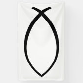 Symbool Christelijke vis (Ichthys) Spandoek (Verticaal)