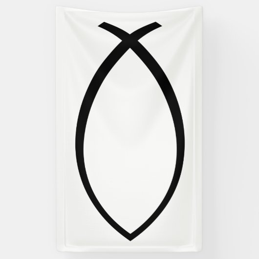 Symbool Christelijke vis (Ichthys) Spandoek (Verticaal)