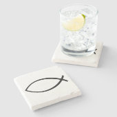 Symbool Christelijke vis (Ichthys) Stenen Onderzetter (Zijkant)